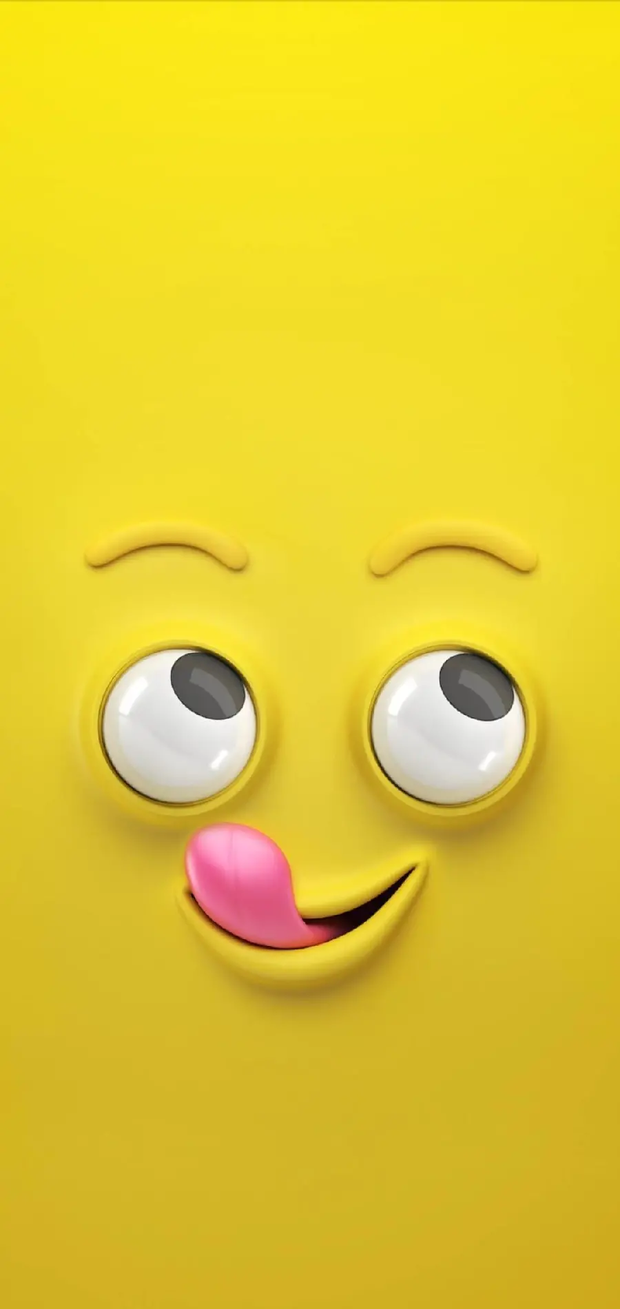  Cute wallpaper of yellow hungry emoji and googly 