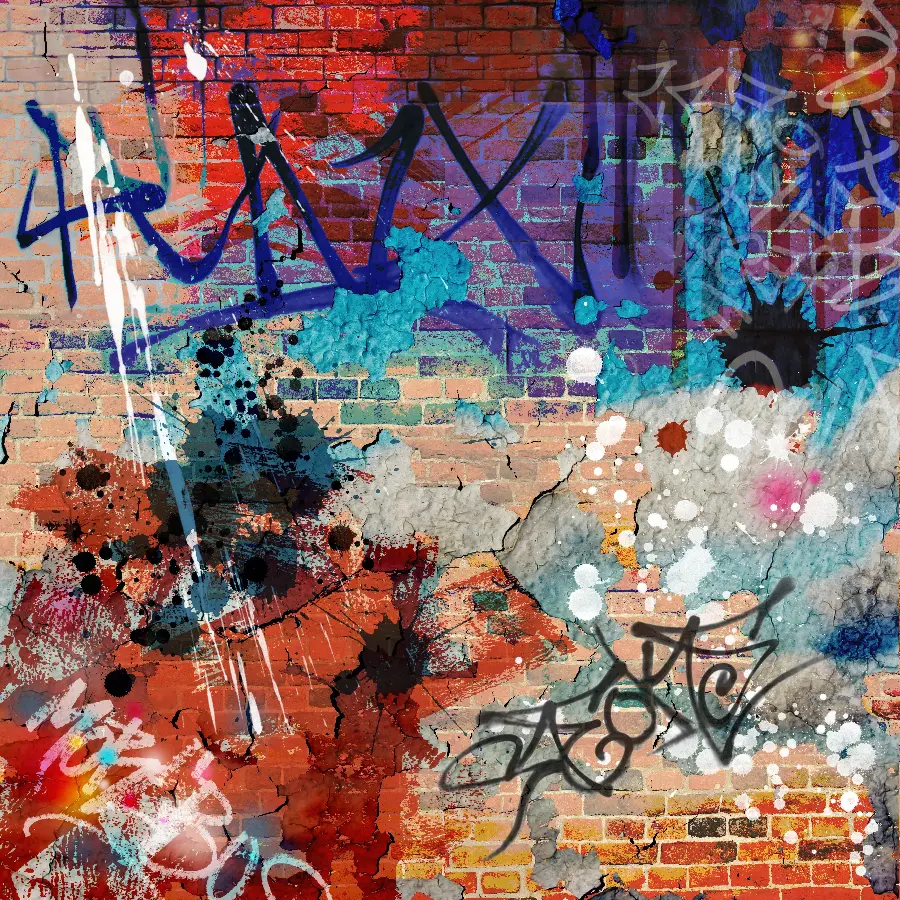Download a very beautiful graffiti mural design with cheerful and attractive colors 