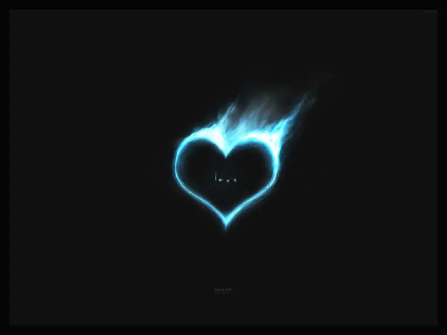 Blue heart picture with a black background for backgrounds and profiles