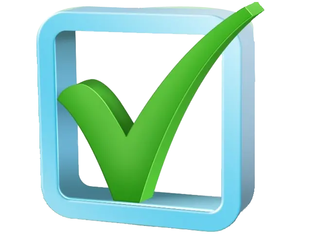 The most beautiful 3D vector correct tick with blue and green color theme