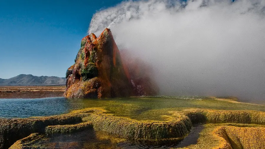 Interesting background of a geyser or a rare natural attraction for a tablet background