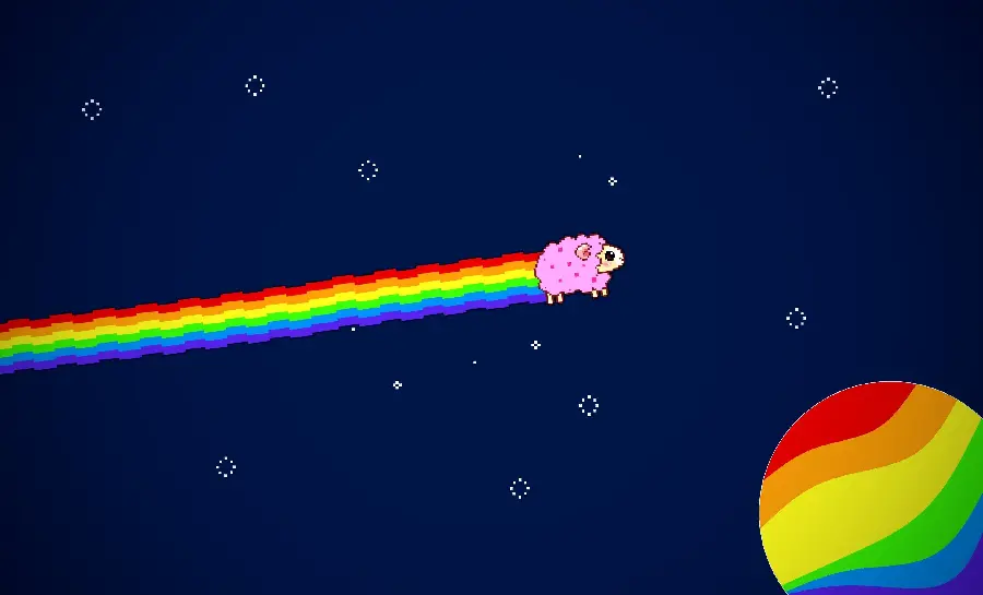 Amazing and beautiful background of a rainbow in space 
