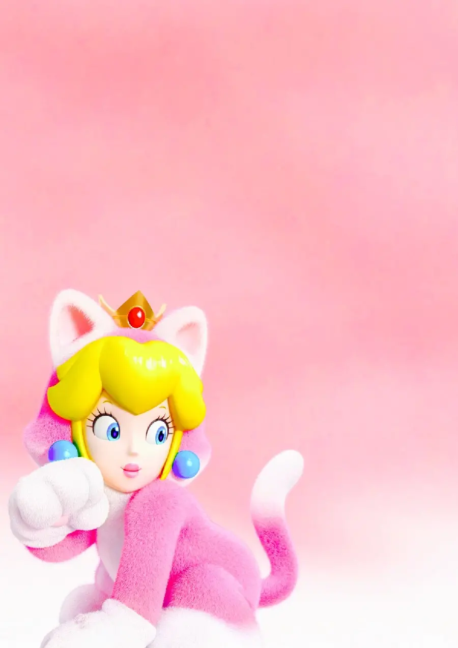 Pink princess photo in the form of a cat for laptop and computer background