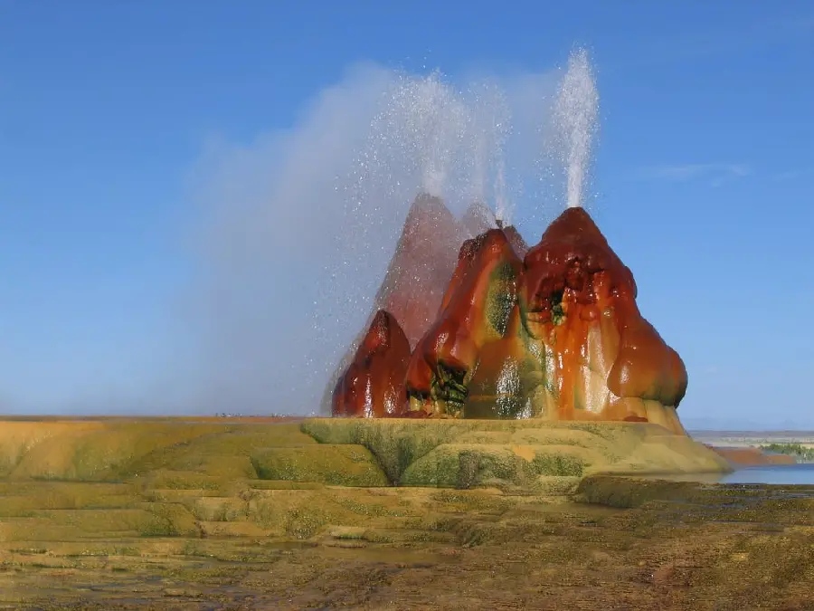 Beautiful background of the world's first natural geyser in modern Europe in Full HD quality