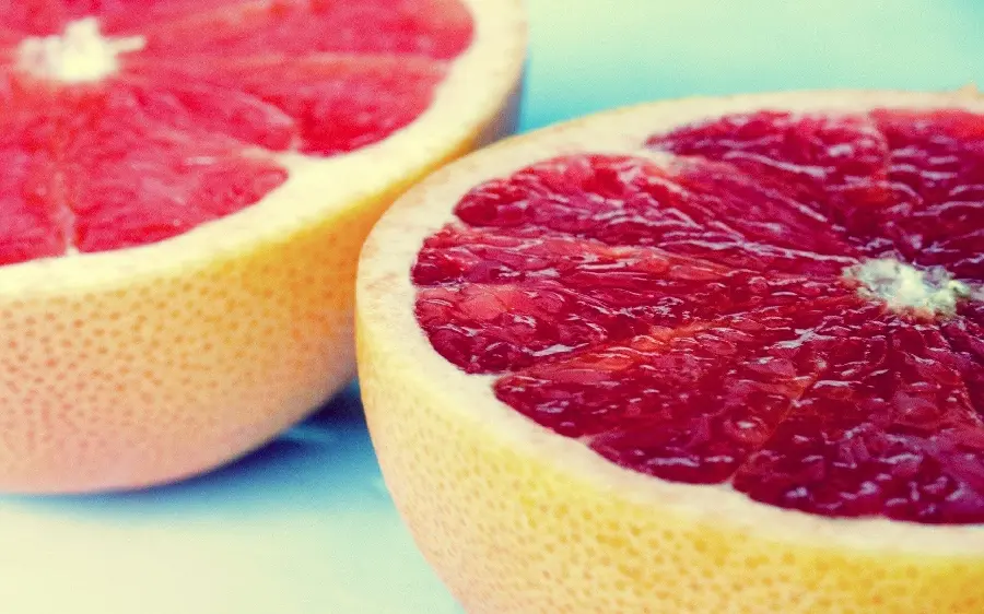 Stylish Macro Close-up Photo of Juicy Red Grapefruit