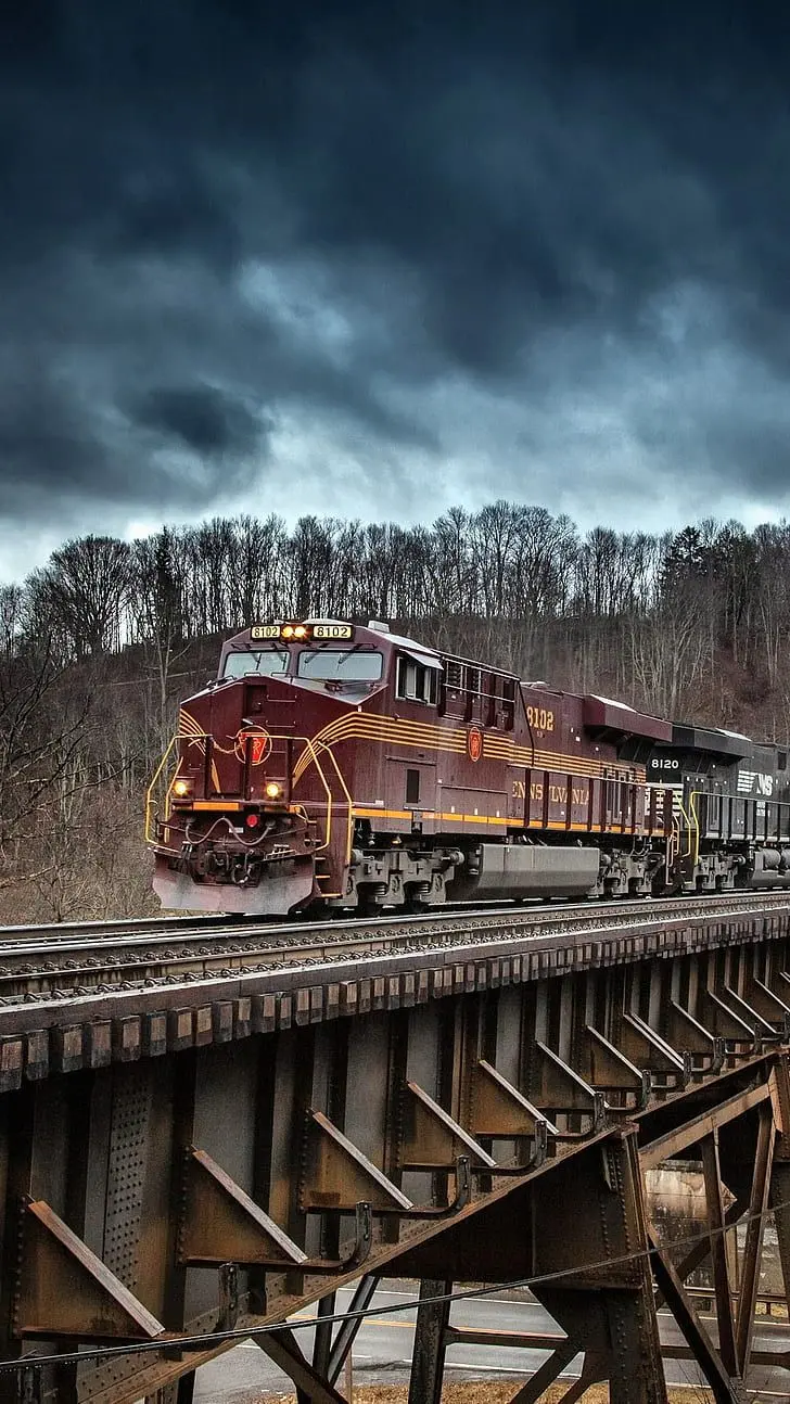 Full HD WhatsApp Profile of Beautiful Old Locomotive on Railway Bridge