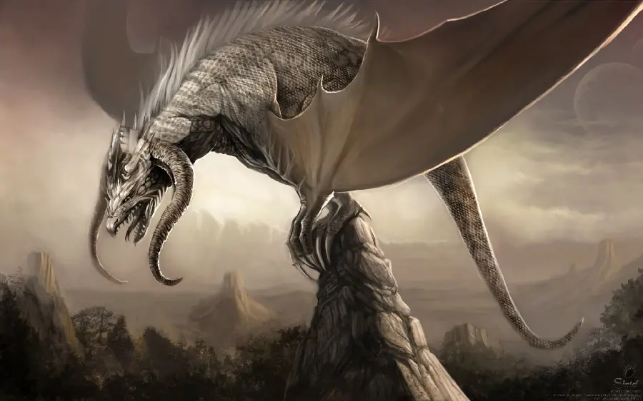 Full HD pure frame of a huge Japanese dragon in the sky
