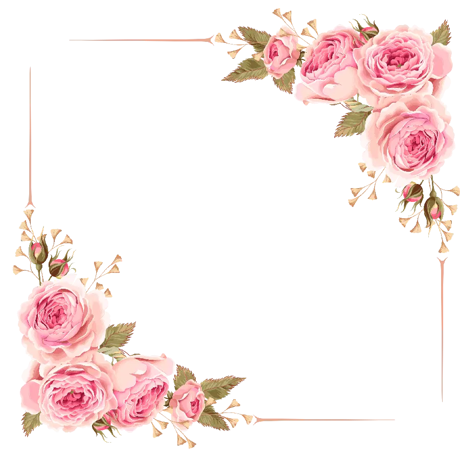 Stylish girly frame png with pink flower design for Instagram posts