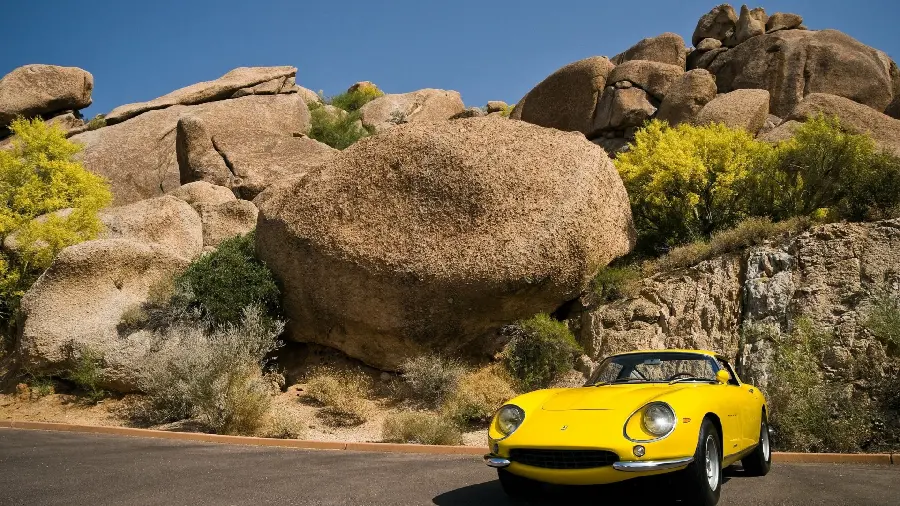 A very beautiful wallpaper of a yellow foreign car