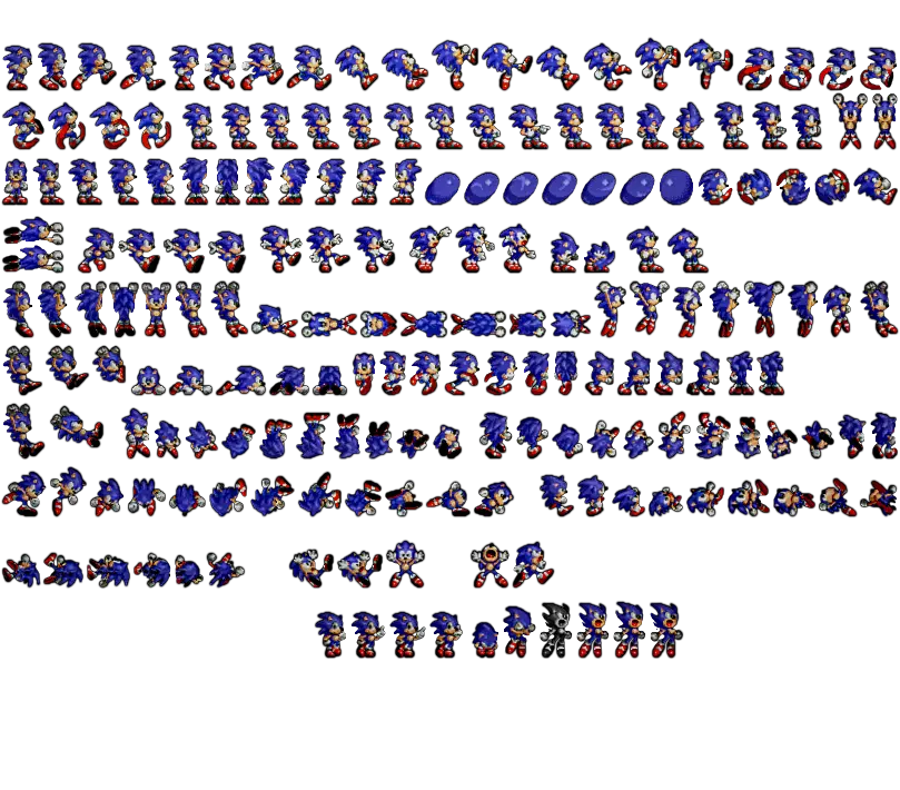 Amazing and spectacular background of cut-out Sonic stickers