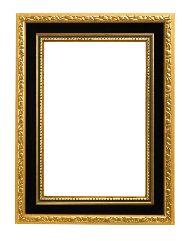 Beautiful black and gold photo frame for writing all kinds of text in png