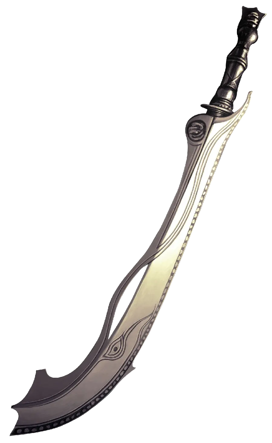 A scary grooved and curved sword image in png format completely free