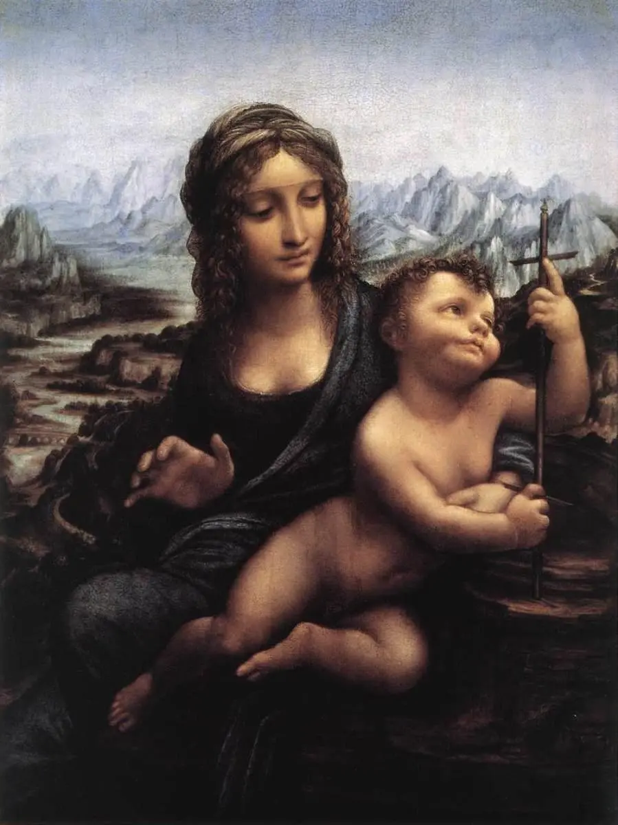 Free and high-quality download of the painting of the Virgin and Child art Leonardo da Vinci