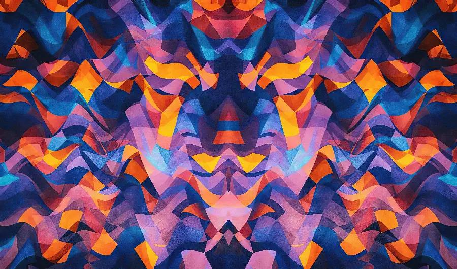 A colorful abstract surrealist graphic design suitable for phone and tablet backgrounds