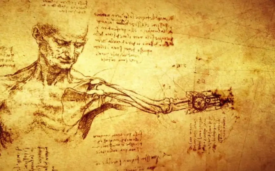 The human body by Leonardo da Vinci, the greatest painter of the Renaissance