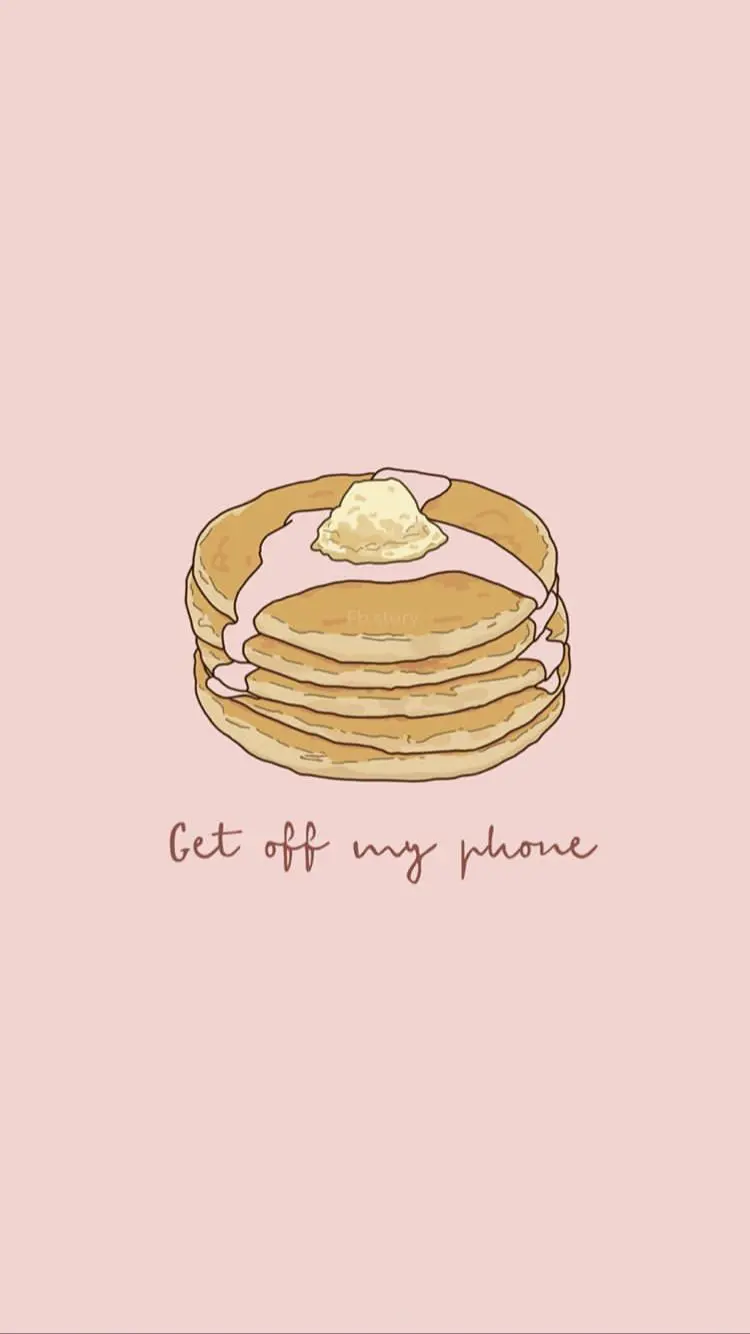 Download free phone wallpaper photo of fluffy honey pancake with pink background 