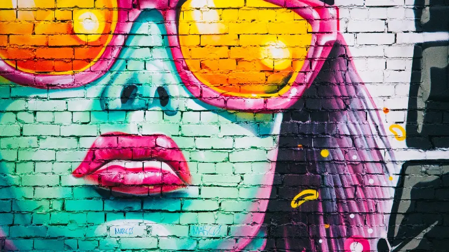 Full HD photo of a beautiful and attractive girl's graphic mural