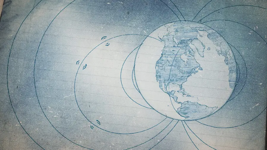 A very simple design of the Earth's magnetic field on the desk 