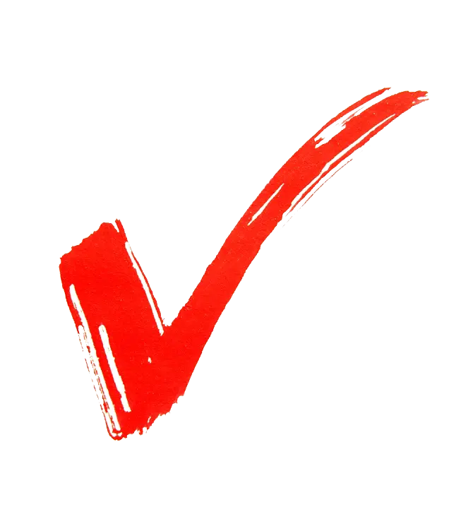 Simple red check mark image with blank background and png format