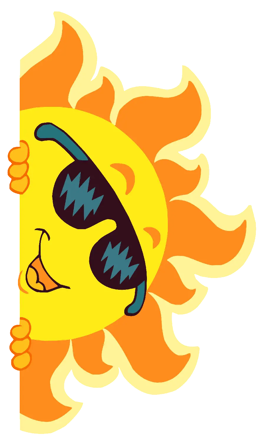 Amazing image of a sun icon with glasses 