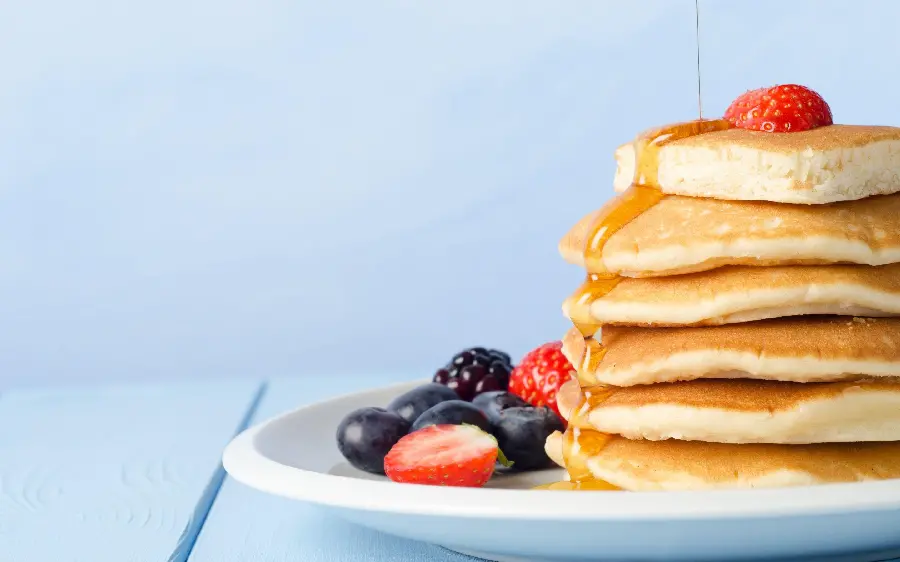 Download delicious fluffy and simple homemade pancake photo with high quality
