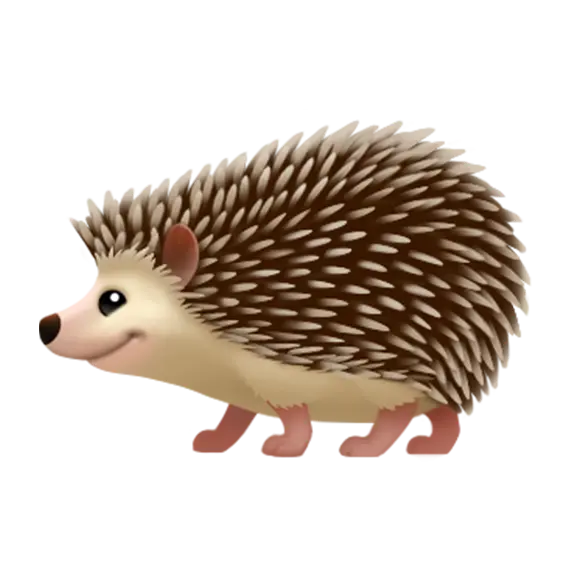Extraordinary picture of a hedgehog with black eyes 