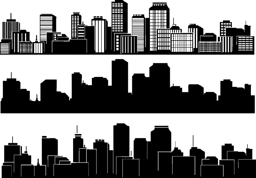 Download different types of free cut out graphic design models of big city 