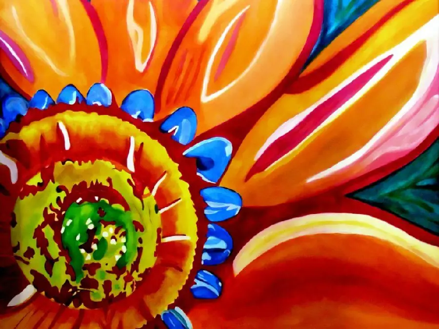 Download a painting of flowers in the Fauvism style