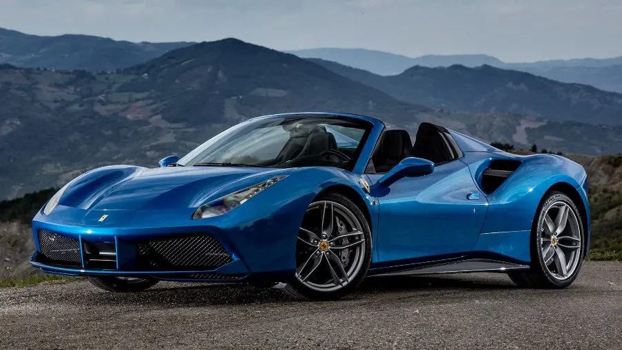 Download the magnificent wallpaper of the beautiful blue Ferrari car for the computer