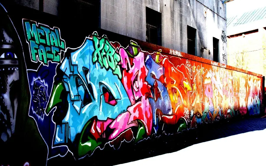 The most creepy photo of a real graffiti-style mural, interesting and spectacular