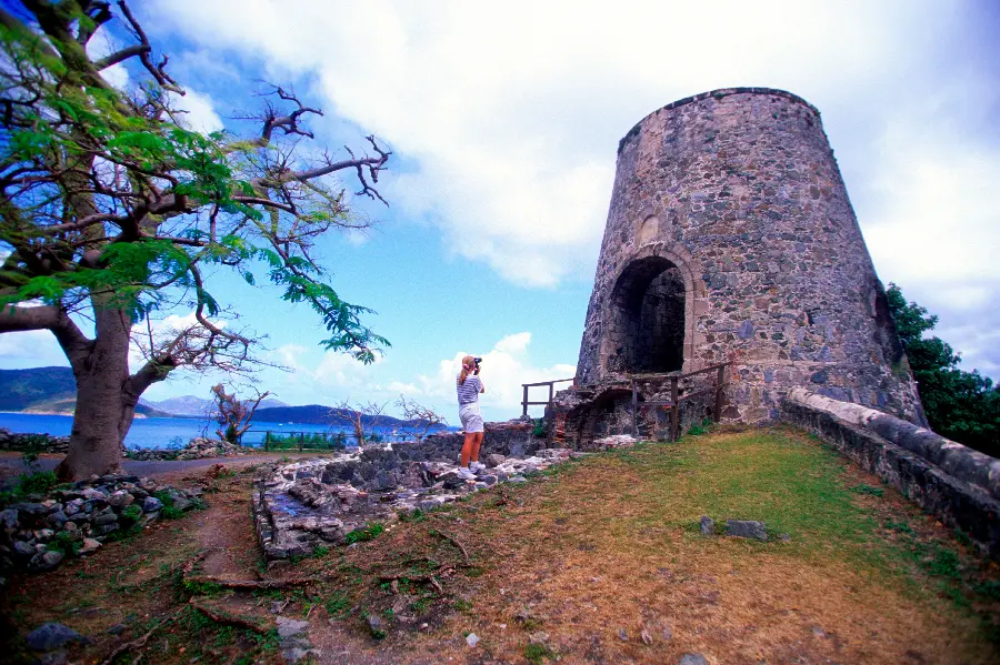 A woman's photo of a beautiful stone castle with high quality
