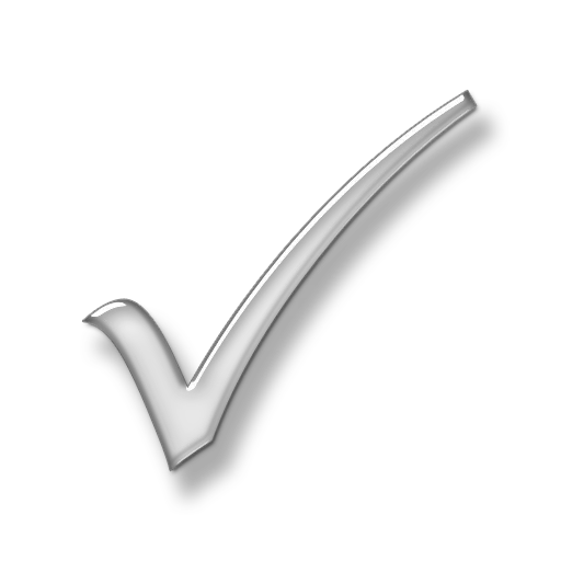 Cool 3D gray tick icon with shadow in png format