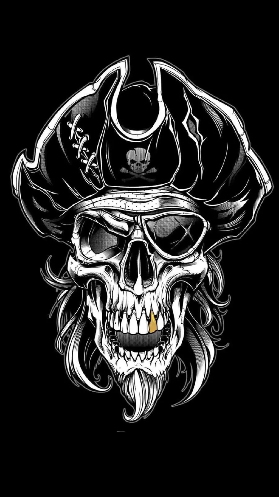 Luxury boy's profile picture with a pirate skull design with a hat and glasses