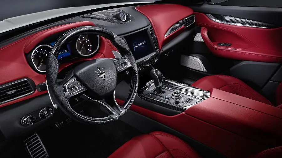 Download an incredibly beautiful wallpaper from the inside of a car in red color 