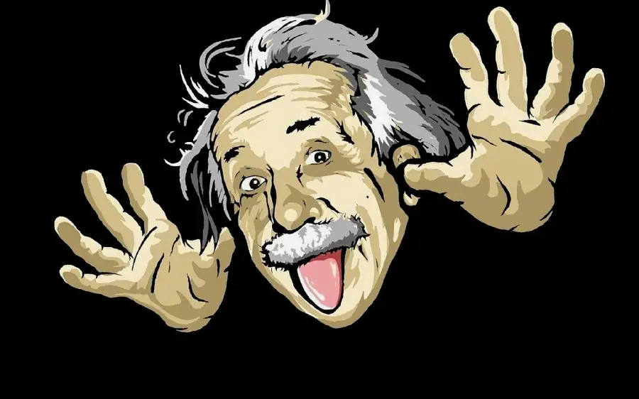 Beautiful caricature of the theorist of relativity Einstein for WhatsApp profile