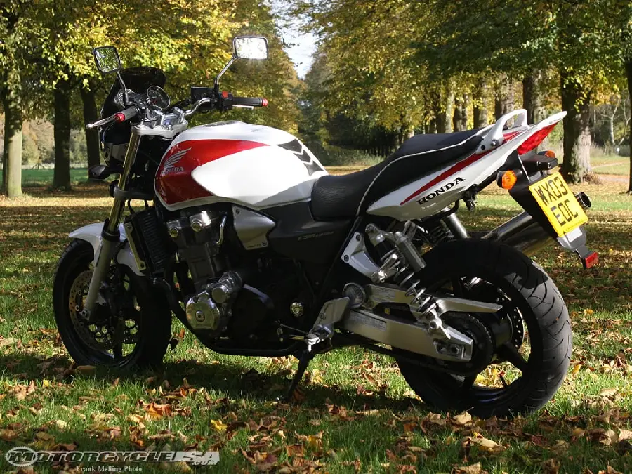 A spectacular Honda CB motorcycle poster in green nature with high quality