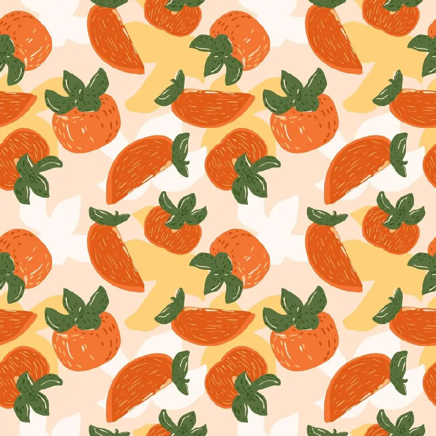Gogol background of beautiful and orange persimmons painting