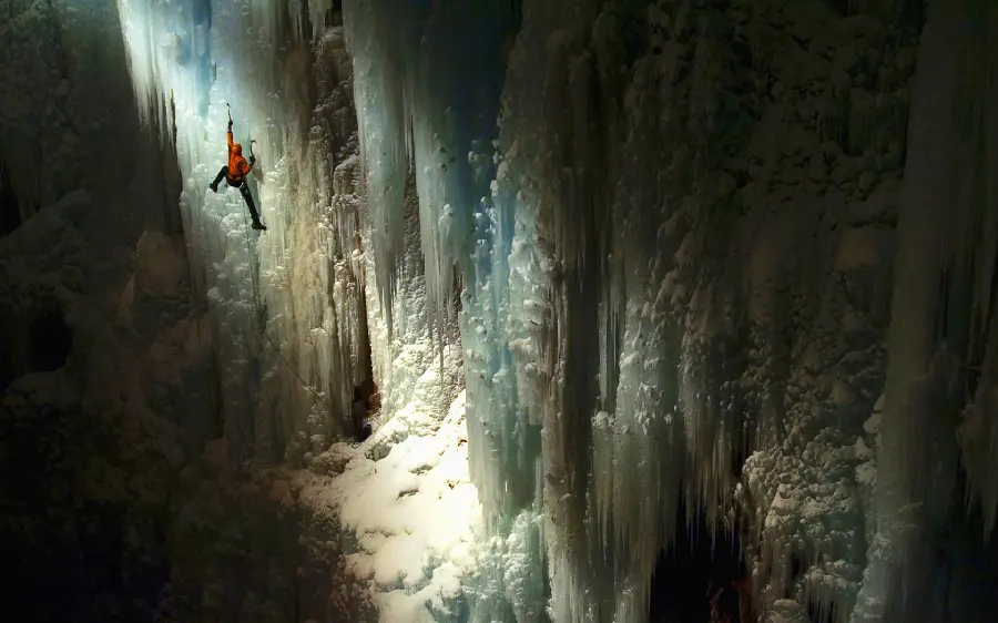 The most interesting rock climbing image in the heart of limestone rocks