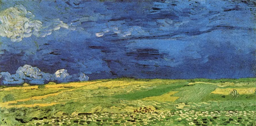 Photo of the famous painting by Vincent Van Gogh called Wheatfield with Crows