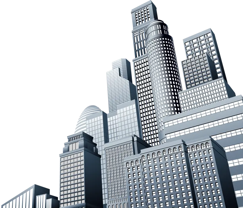 Real image of tall buildings in PNG format 
