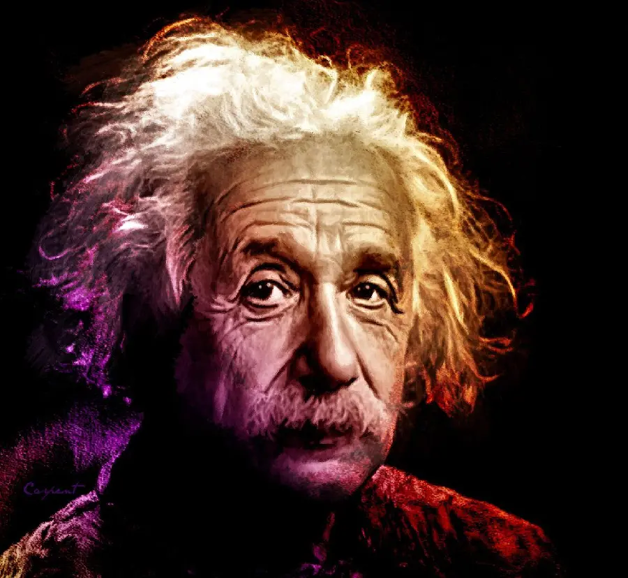 Full HD quality portrait photo of Albert Einstein for mobile