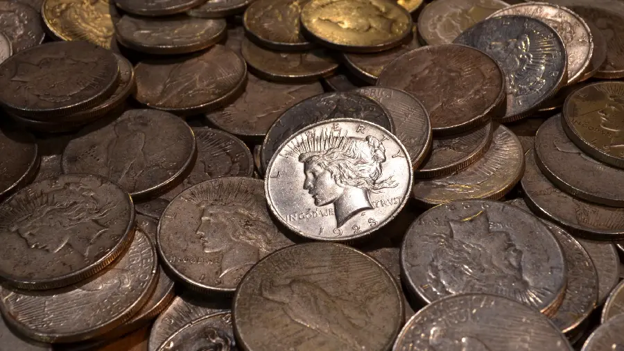 Full HD photo of old and ancient silver coin 