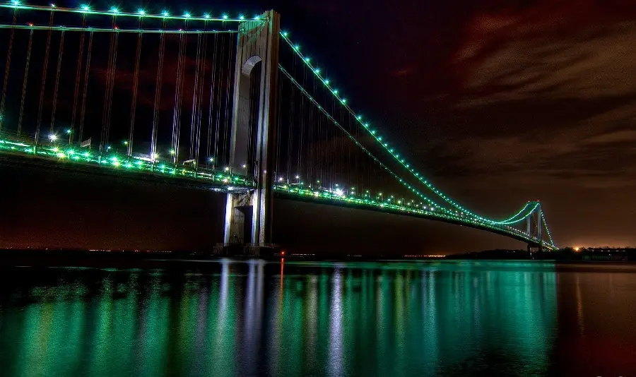 Stock image of the Golden Gate Bridge at night for printing without loss of quality 