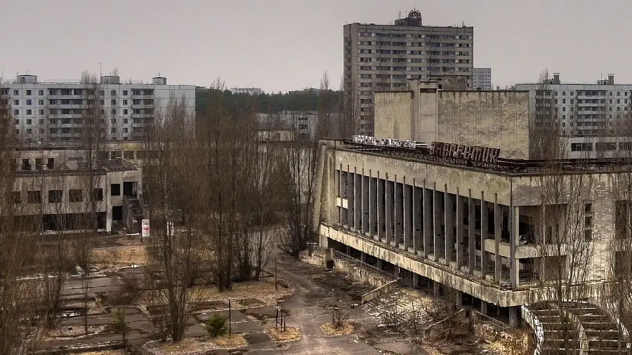 High quality stock photo of a scary, abandoned and ruined city
