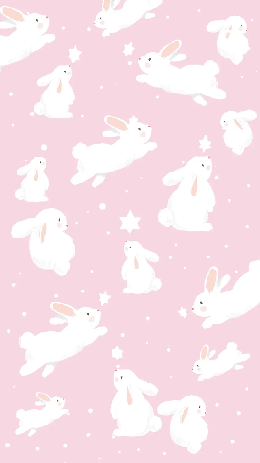 A pink profile picture of a Googly rabbit in a starry sky