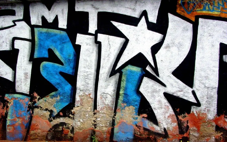 Simple and fantasy mural background in a modern graffiti style