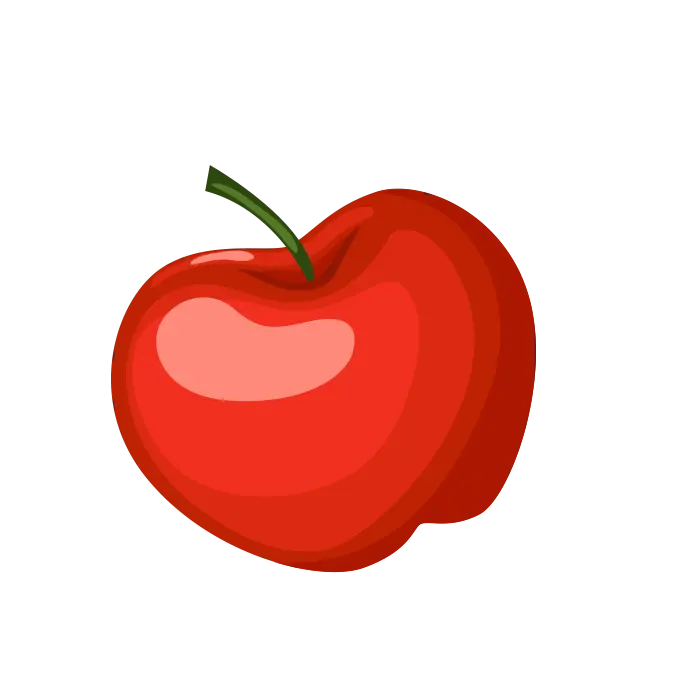 High quality and completely free 3d cartoon red apple vector
