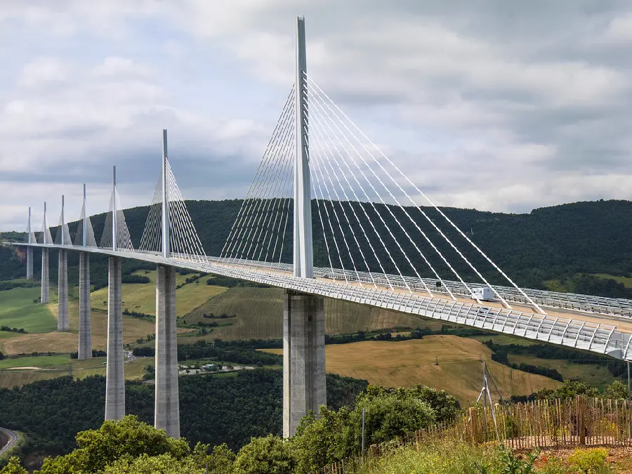 Stock photo of the Millau Bridge, the world's tallest road bridge, high quality
