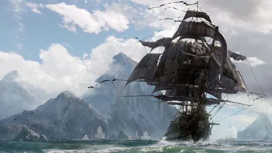 Cool black pirate ship wallpaper in full hd resolution