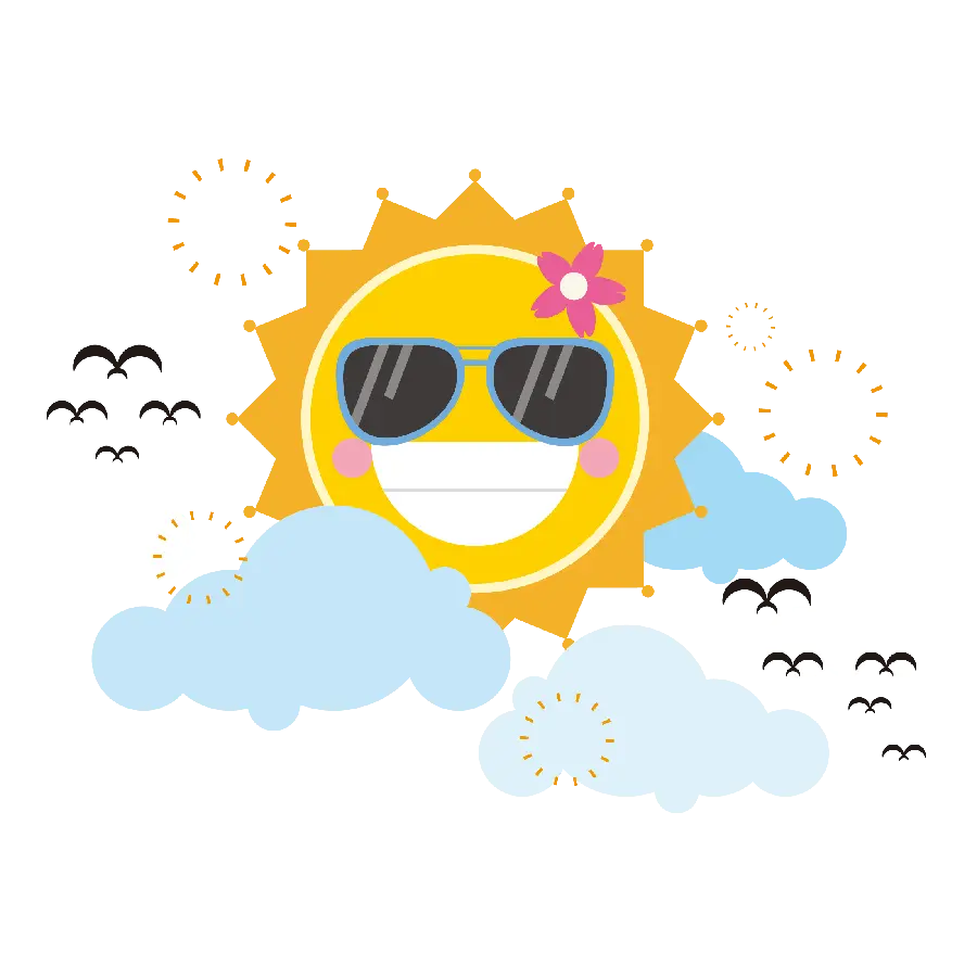 Unique and beautiful wallpaper of the sun icon with glasses